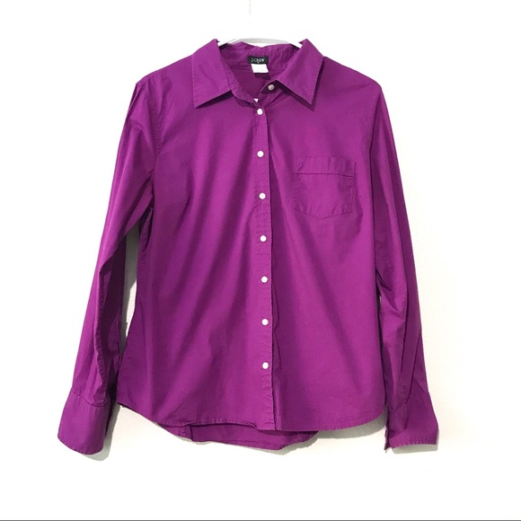 J. Crew Tops - 💚5/$25 J crew Purple Button Down Shirt size Large